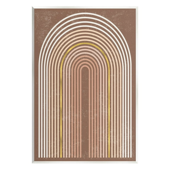 Stupell Industries Abstract Rainbow Stripes Arch Graphic Art Unframed Art Print Wall Art, Design by Caroline Alfreds