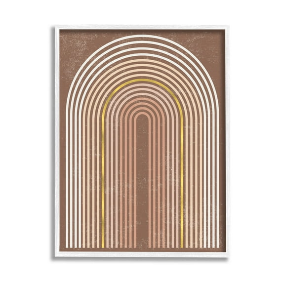 Stupell Industries Abstract Rainbow Stripes Arch Graphic Art White Framed Art Print Wall Art, Design by Caroline Alfreds