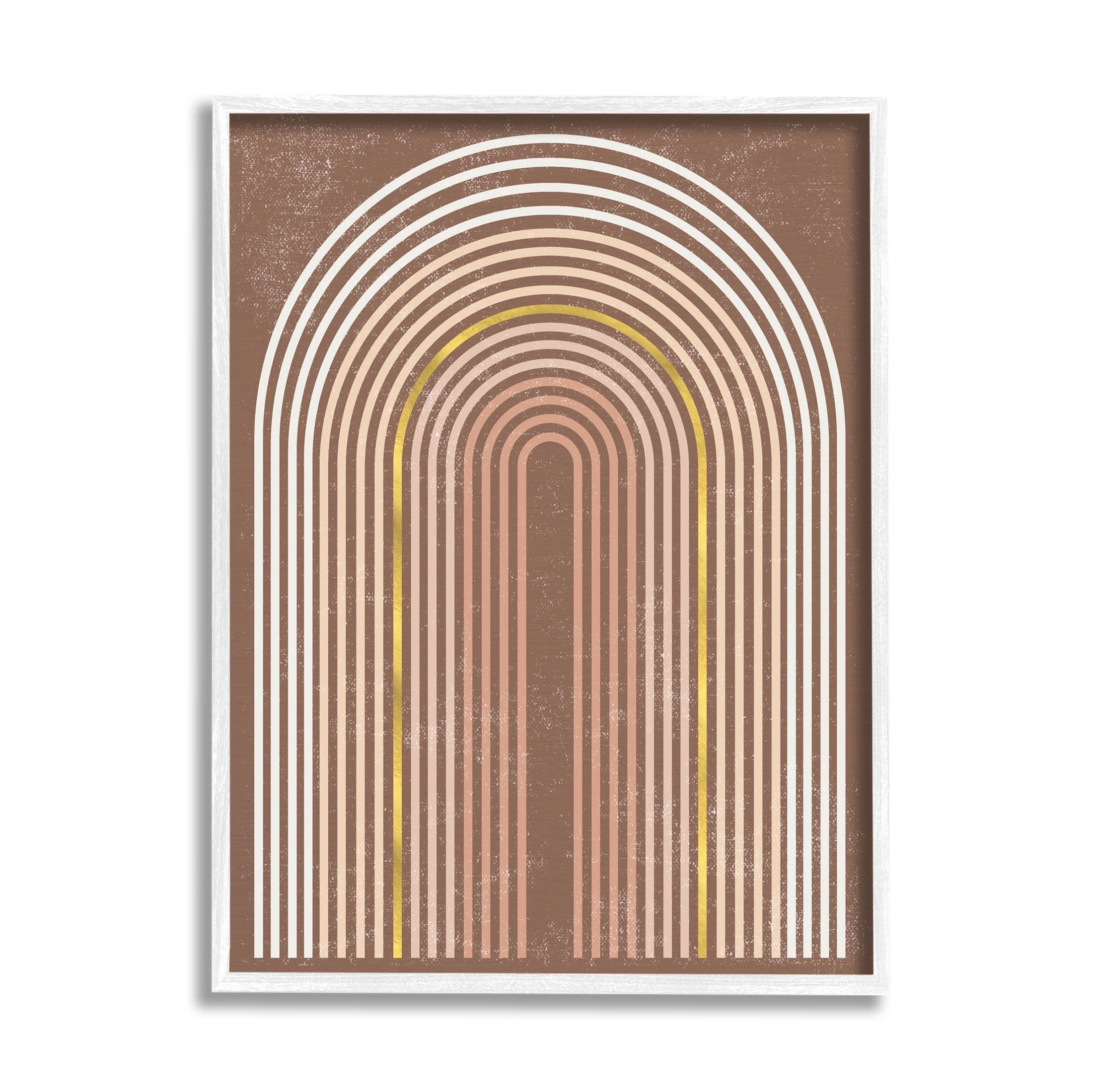 Stupell Industries Abstract Rainbow Stripes Arch Graphic Art White Framed Art Print Wall Art, Design by Caroline Alfreds