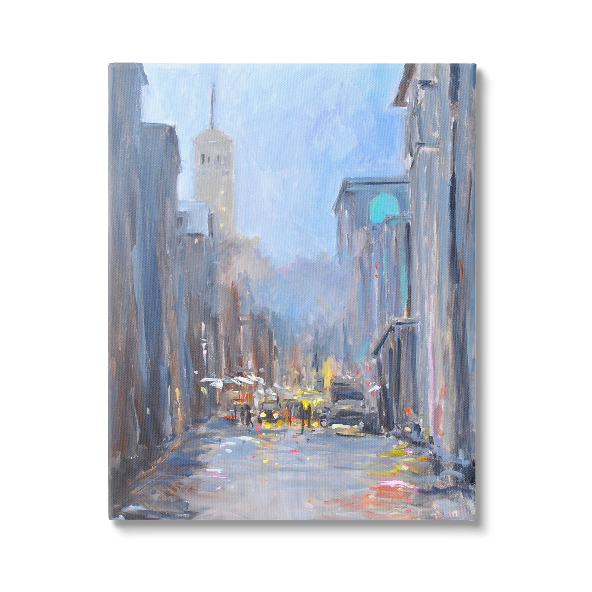 Stupell Industries Abstract Rainy City Reflections Tall Urban Buildings Painting Gallery Wrapped Canvas Print Wall Art, Design by Allayn Stevens