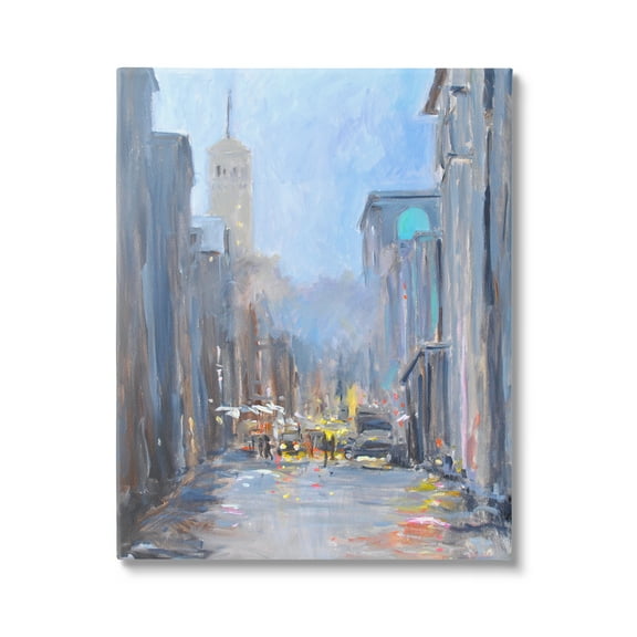 Stupell Industries Abstract Rainy City Reflections Tall Urban Buildings Painting Gallery Wrapped Canvas Print Wall Art, Design by Allayn Stevens