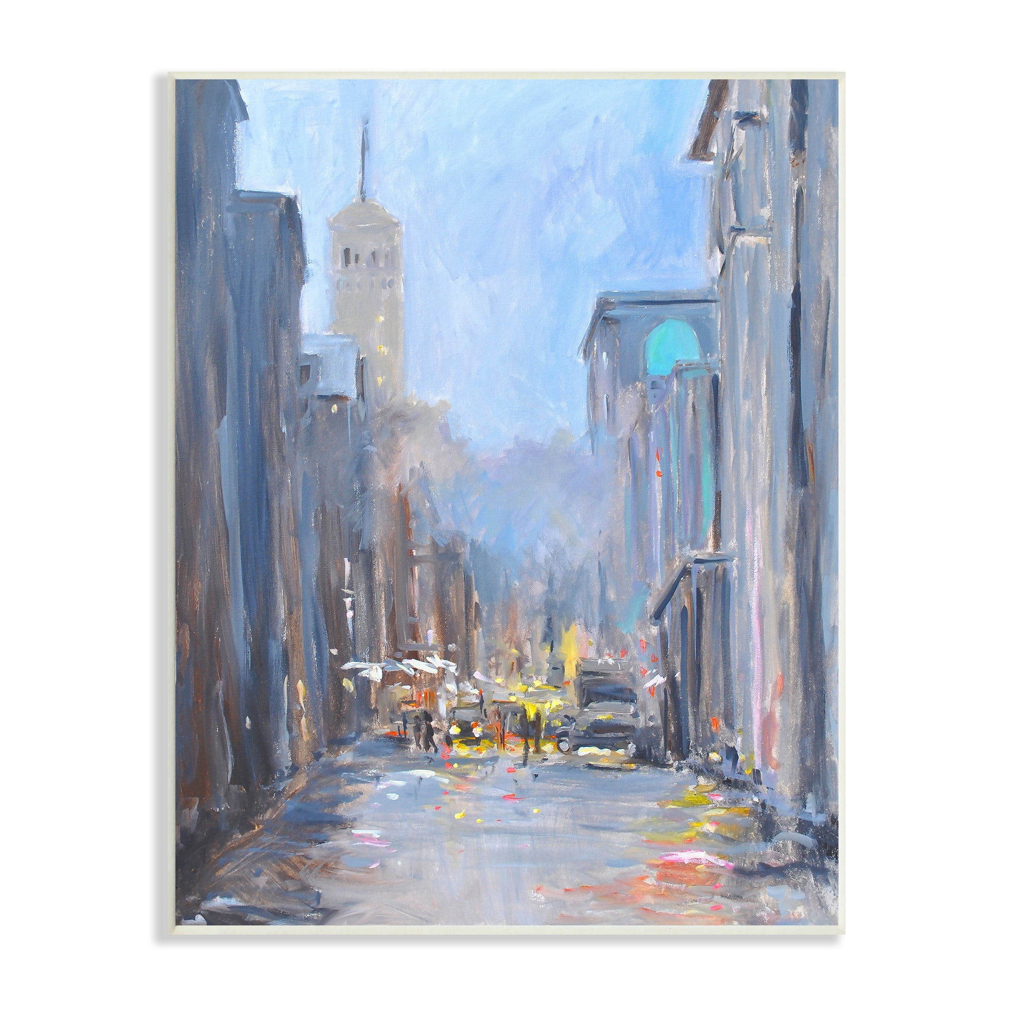 Stupell Industries Abstract Rainy City Reflections Tall Urban Buildings Painting Unframed Art Print Wall Art, Design by Allayn Stevens