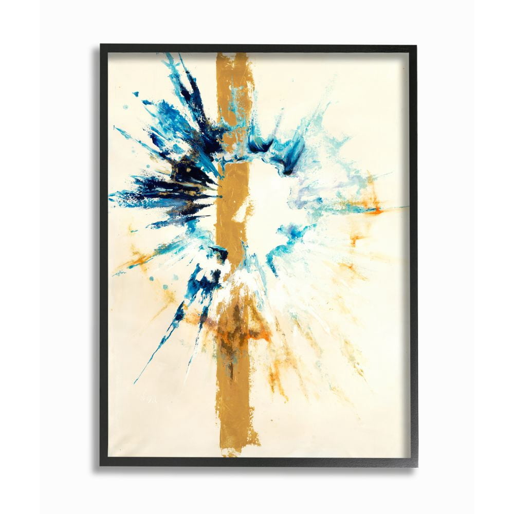 Stupell Industries Abstract Retinal Circle With Stripe Blue Beige Designed by Third and Wall