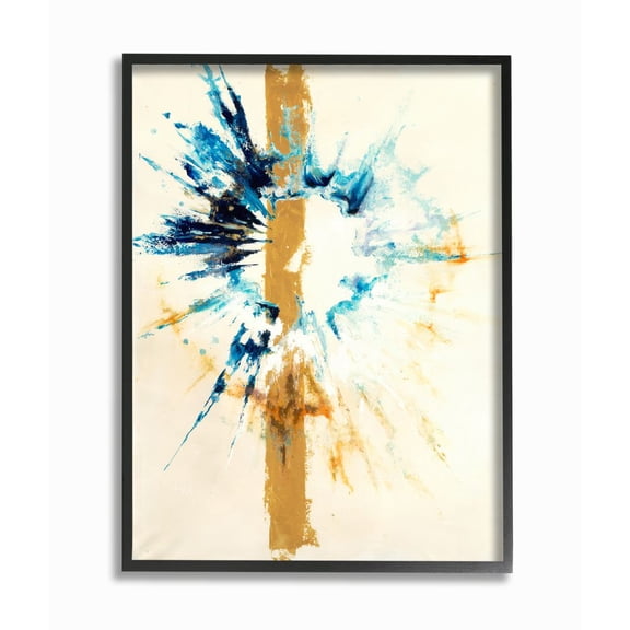 Stupell Industries Abstract Retinal Circle With Stripe Blue Beige Designed by Third and Wall