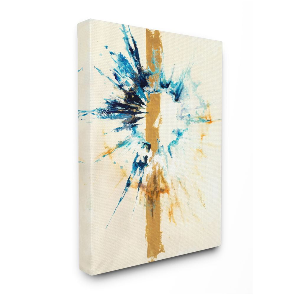 Stupell Industries Abstract Retinal Circle With Stripe Blue Beige Designed by Third and Wall