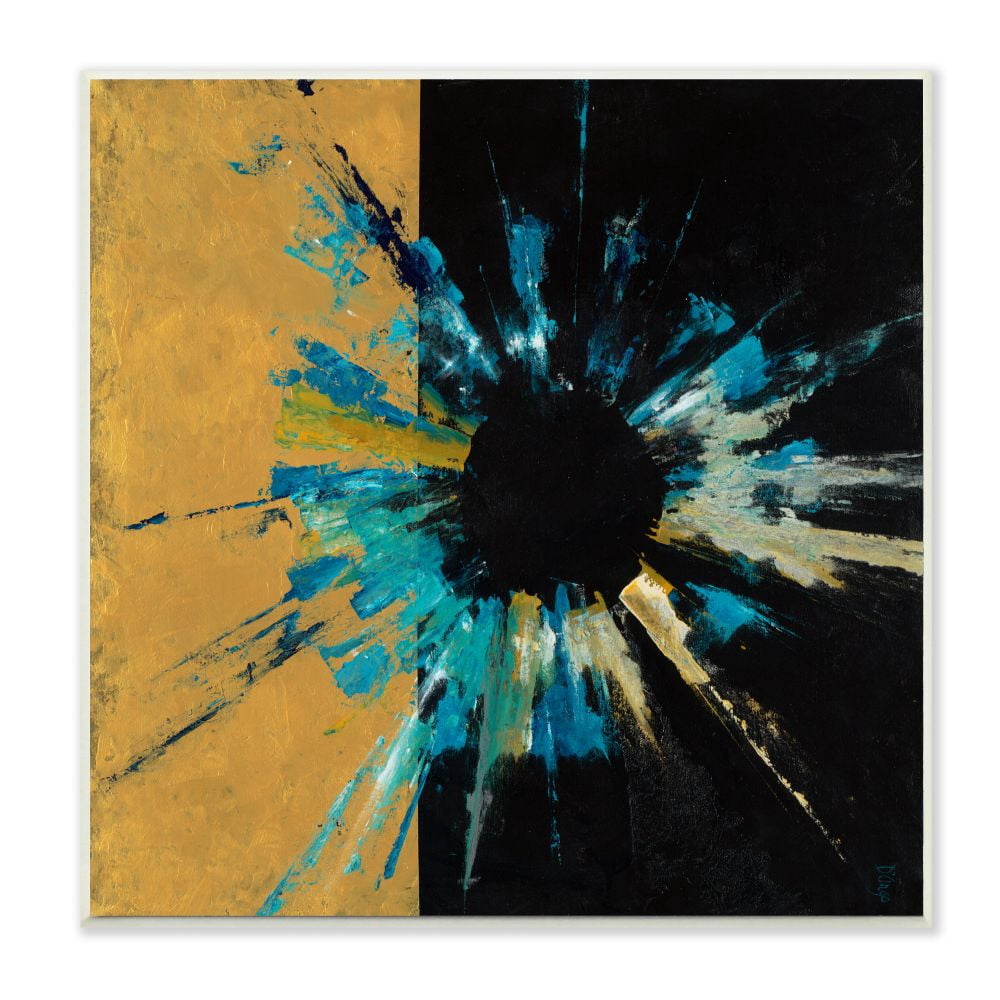 Stupell Industries Abstract Retinal Circle over Black and Gold Designed by Third and Wall
