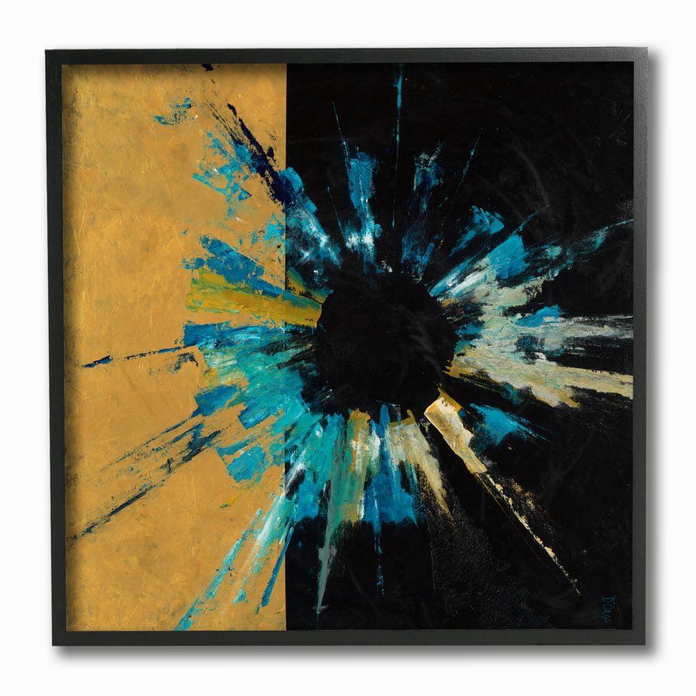 Stupell Industries Abstract Retinal Circle over Black and Gold Designed by Third and Wall