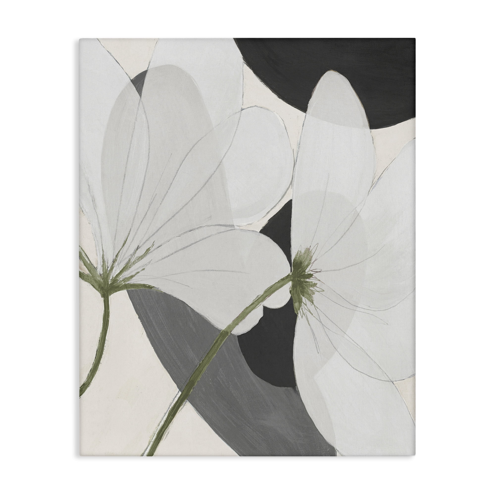 Stupell Industries Abstract Retro Florals Botanical & Floral Painting Gallery Wrapped Canvas Art Print Wall Art, 24 x 30