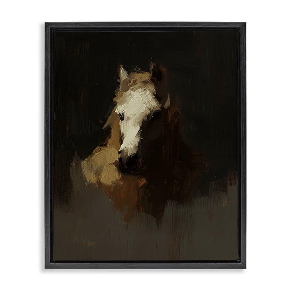 Stupell Industries French Country Abstract Rider Horse Illusion Black Floating Frame Canvas Art, 17 x 21, by Svetlana Aleynikova