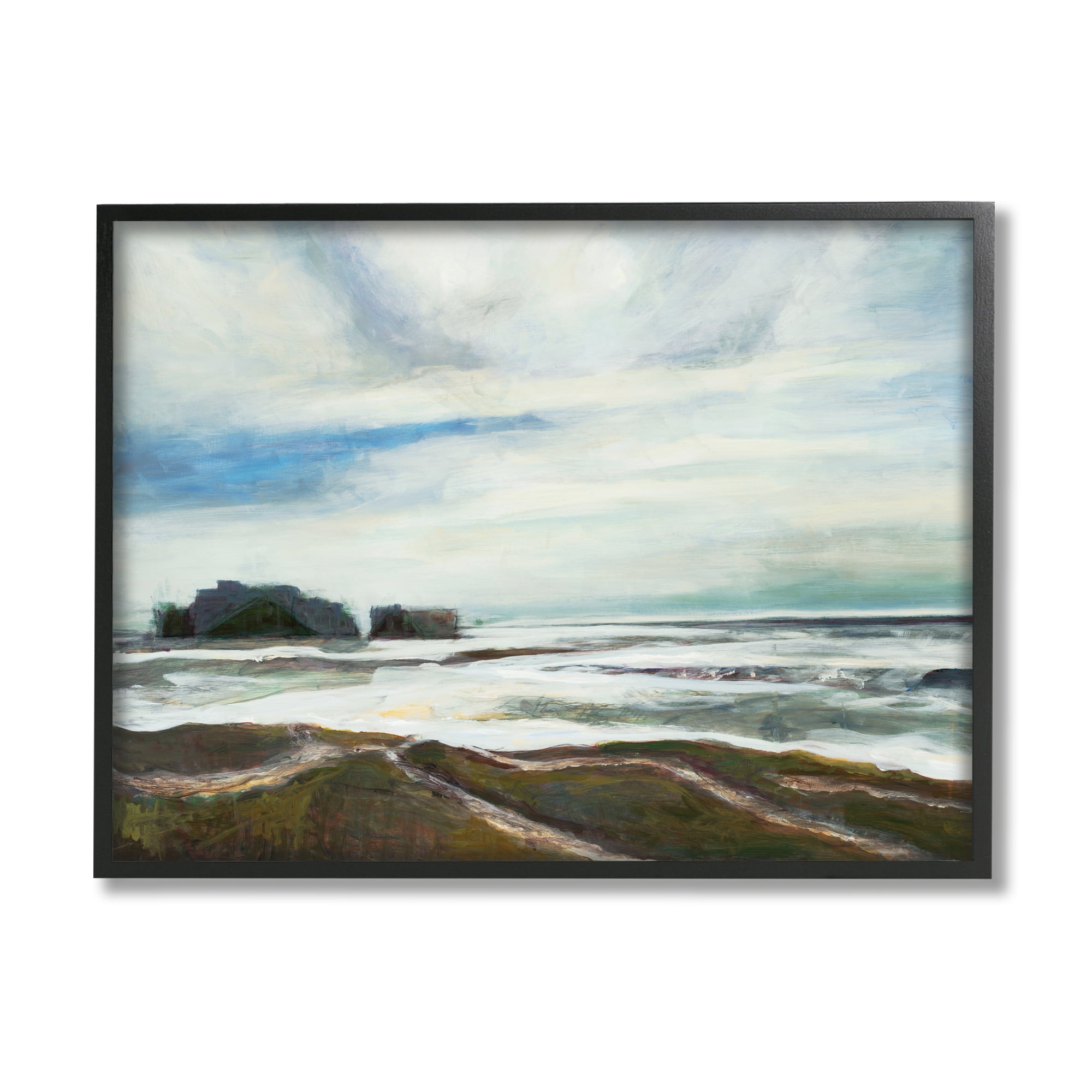 Stupell Industries Abstract Rigid Coast Landscape White Fluid Waves, 16 x 20, Designed by Stacy Pollard