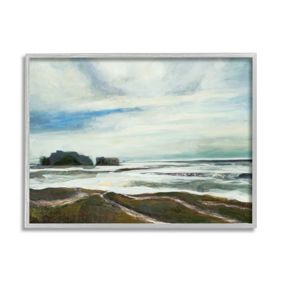 Stupell Industries Abstract Rigid Coast Landscape White Fluid Waves, 24 x 30, Designed by Stacy Pollard