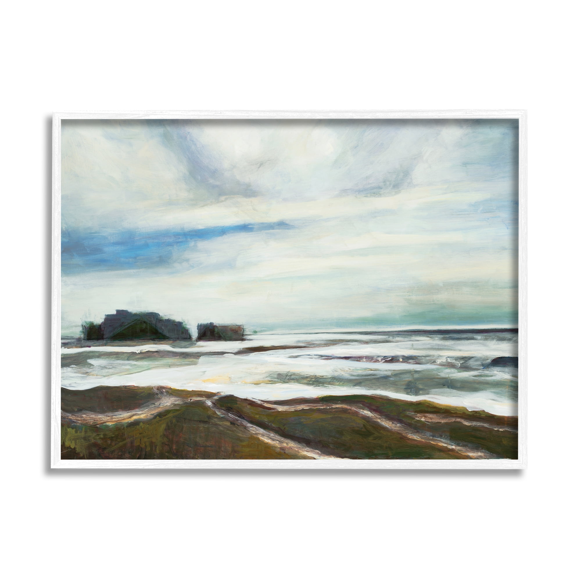 Stupell Industries Abstract Rigid Coast Landscape White Fluid Waves, 24 x 30, Designed by Stacy Pollard