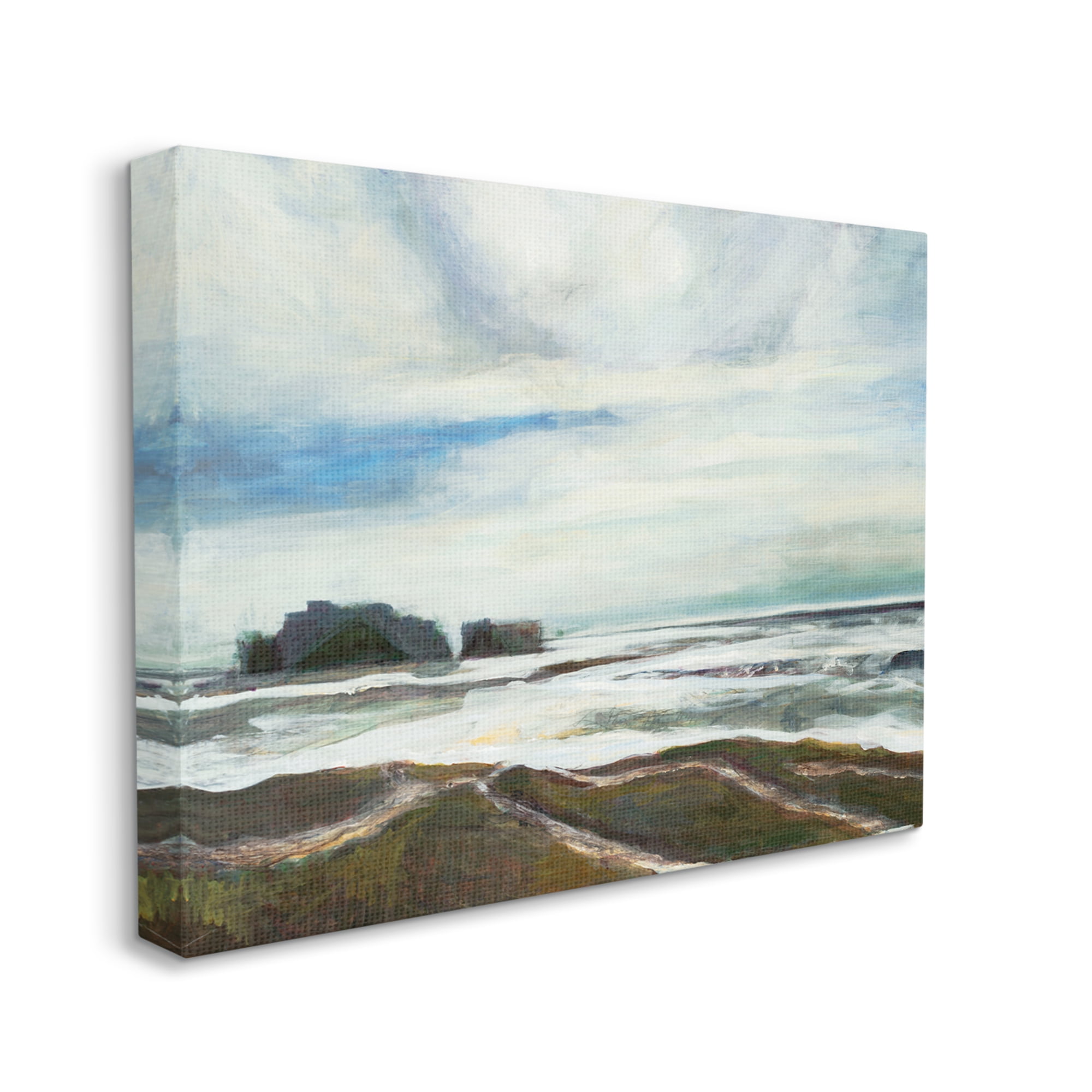 Stupell Industries Abstract Rigid Coast Landscape White Fluid Waves, 30 x 40, Designed by Stacy Pollard