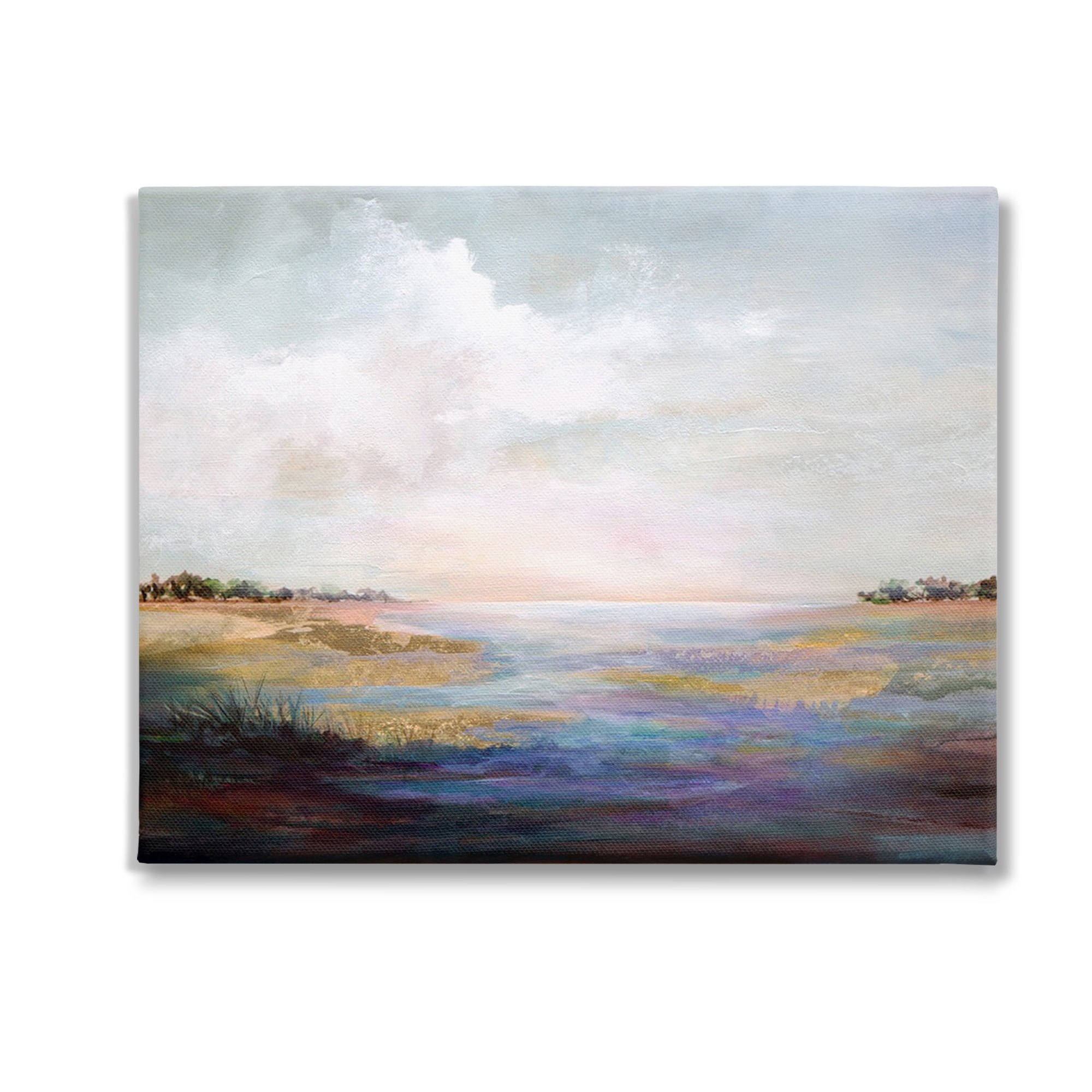 Stupell Industries Abstract River Landscape Landscape Painting Gallery Wrapped Canvas Art Print Wall Art, 30 x 24