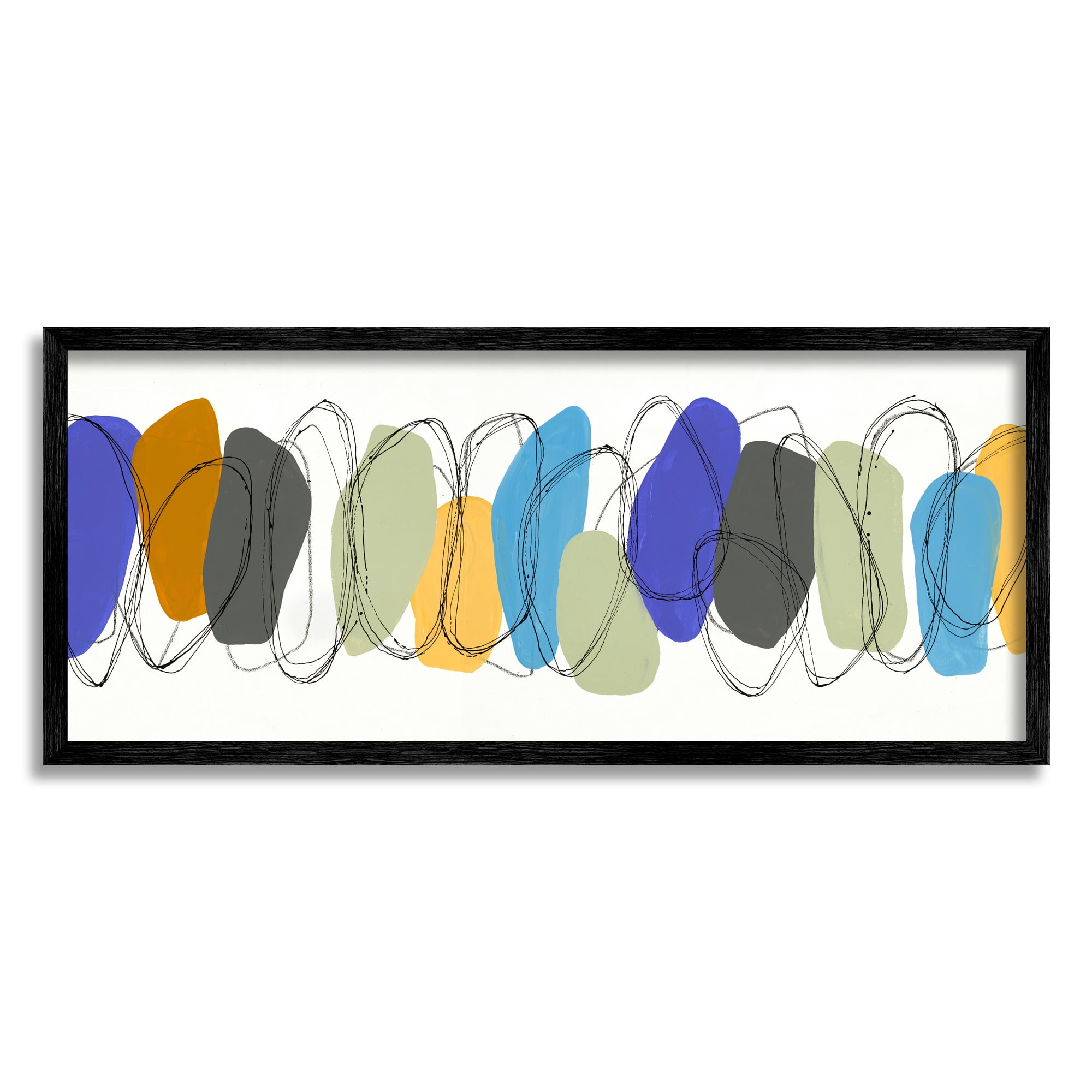 Stupell Industries Abstract Rock Pattern Modern Layered Vibrant Shapes, 24 x 10, Design by Ruth Fromstein