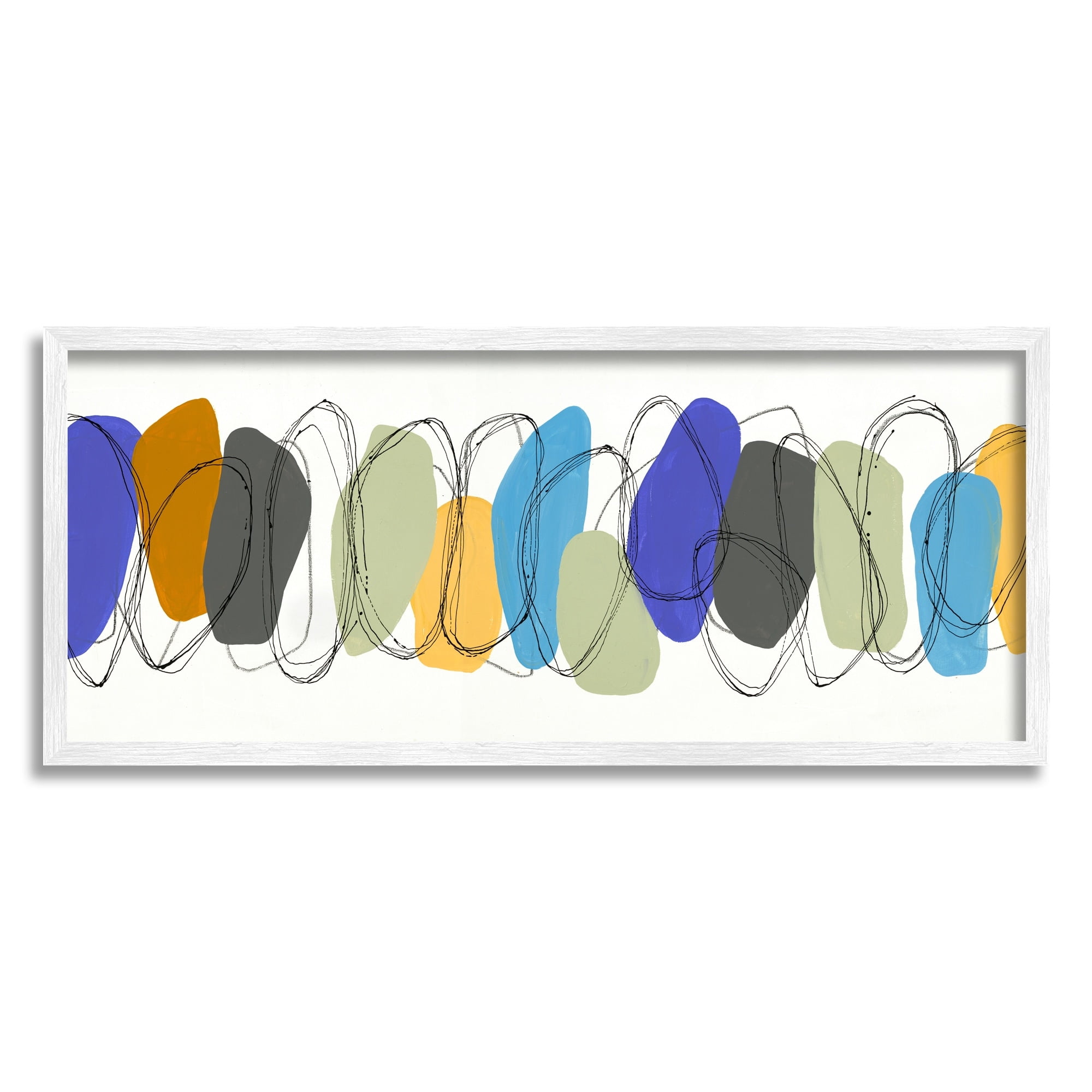 Stupell Industries Abstract Rock Pattern Modern Layered Vibrant Shapes, 24 x 10, Design by Ruth Fromstein