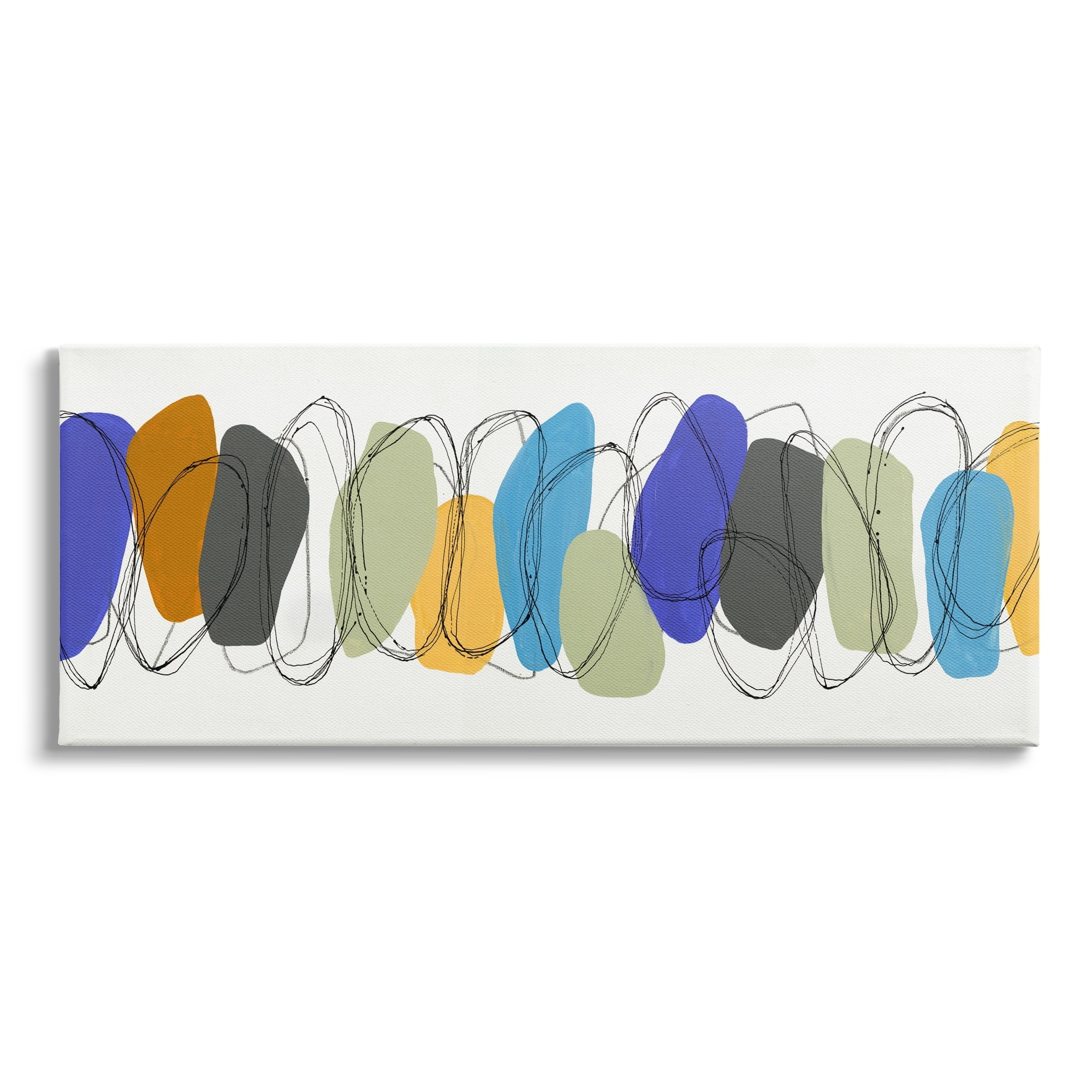 Stupell Industries Abstract Rock Pattern Modern Layered Vibrant Shapes, 48 x 20, Design by Ruth Fromstein
