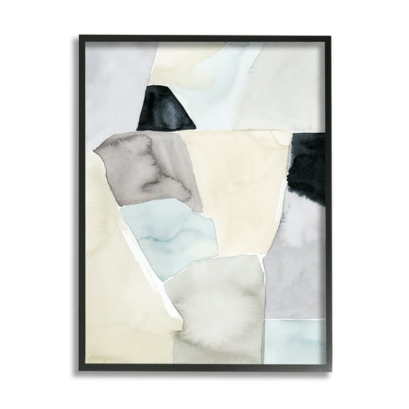 Stupell Industries Abstract Rock Shapes Beige Brown Blue,24 x 30,Designed by Grace Popp