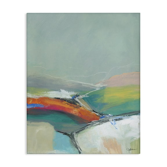 Stupell Industries Abstract Rolling Hills Abstract Painting Gallery Wrapped Canvas Art Print Wall Art, 16 x 20
