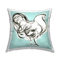 thumbnail image 1 of Stupell Industries Abstract Rooster on Blue Square Decorative Printed Throw Pillow, 18 x 18, 1 of 4
