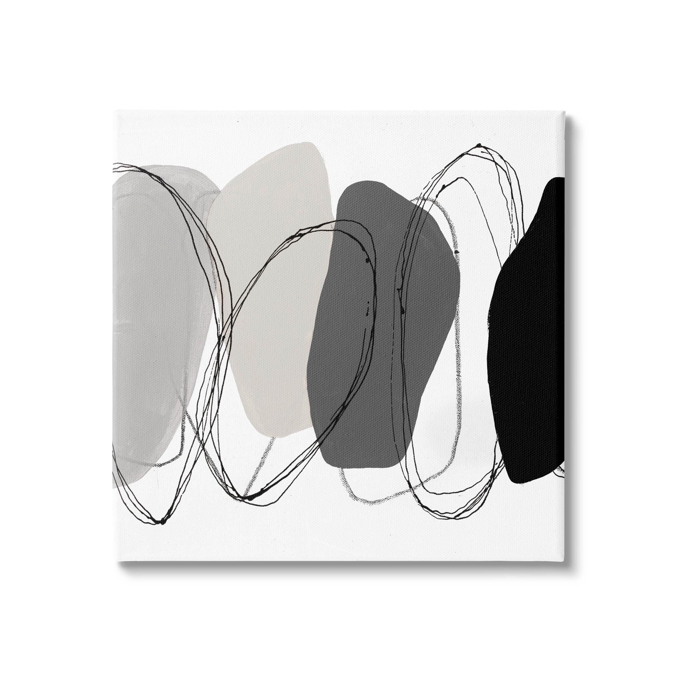 Stupell Industries Abstract Round Forms Outlines Graphic Art Gallery Wrapped Canvas Print Wall Art, Design by Ruth Fromstein