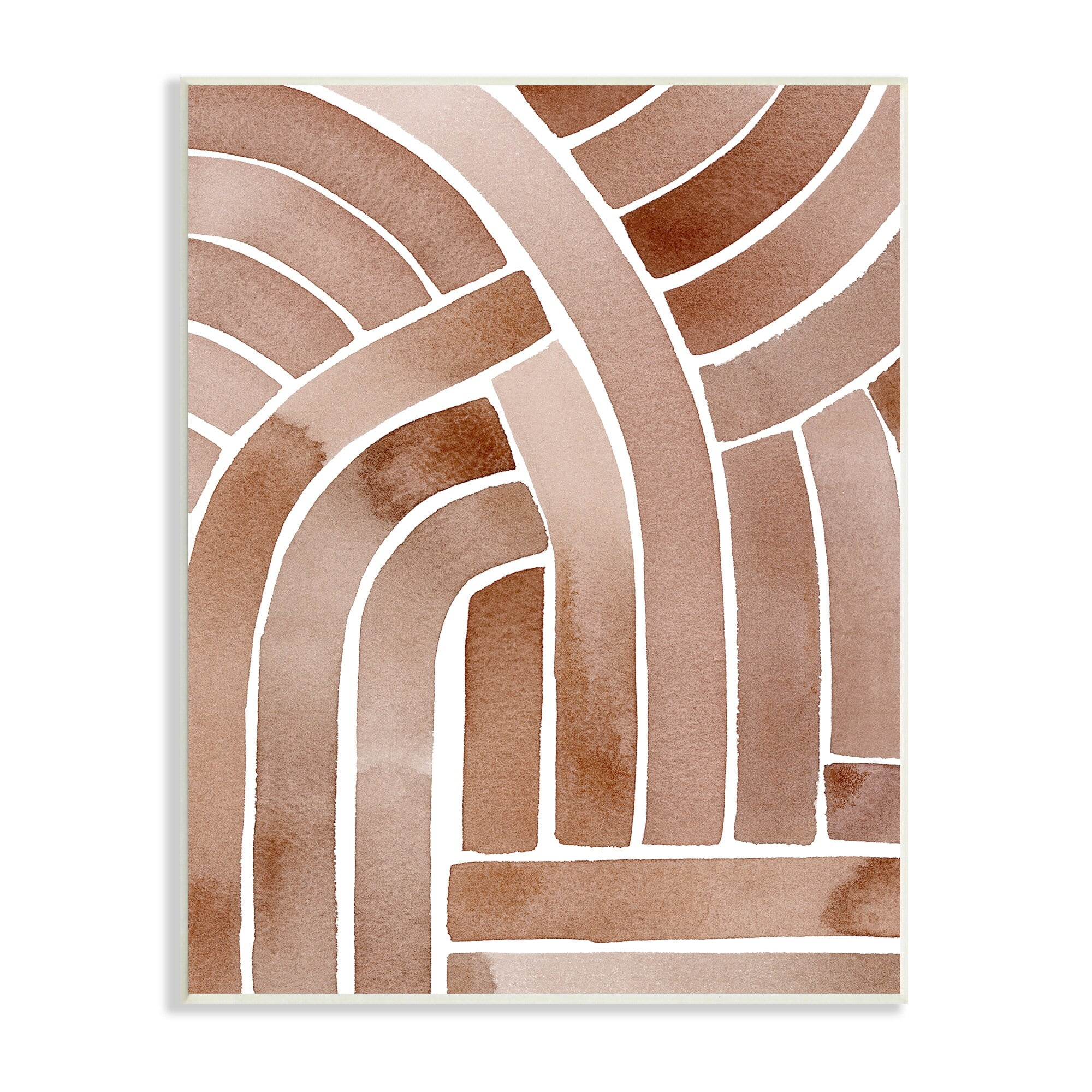 Stupell Industries Abstract Rounded Stripes Lines Brown Watercolor Design Painting Unframed Art Print Wall Art, Design by Grace Popp
