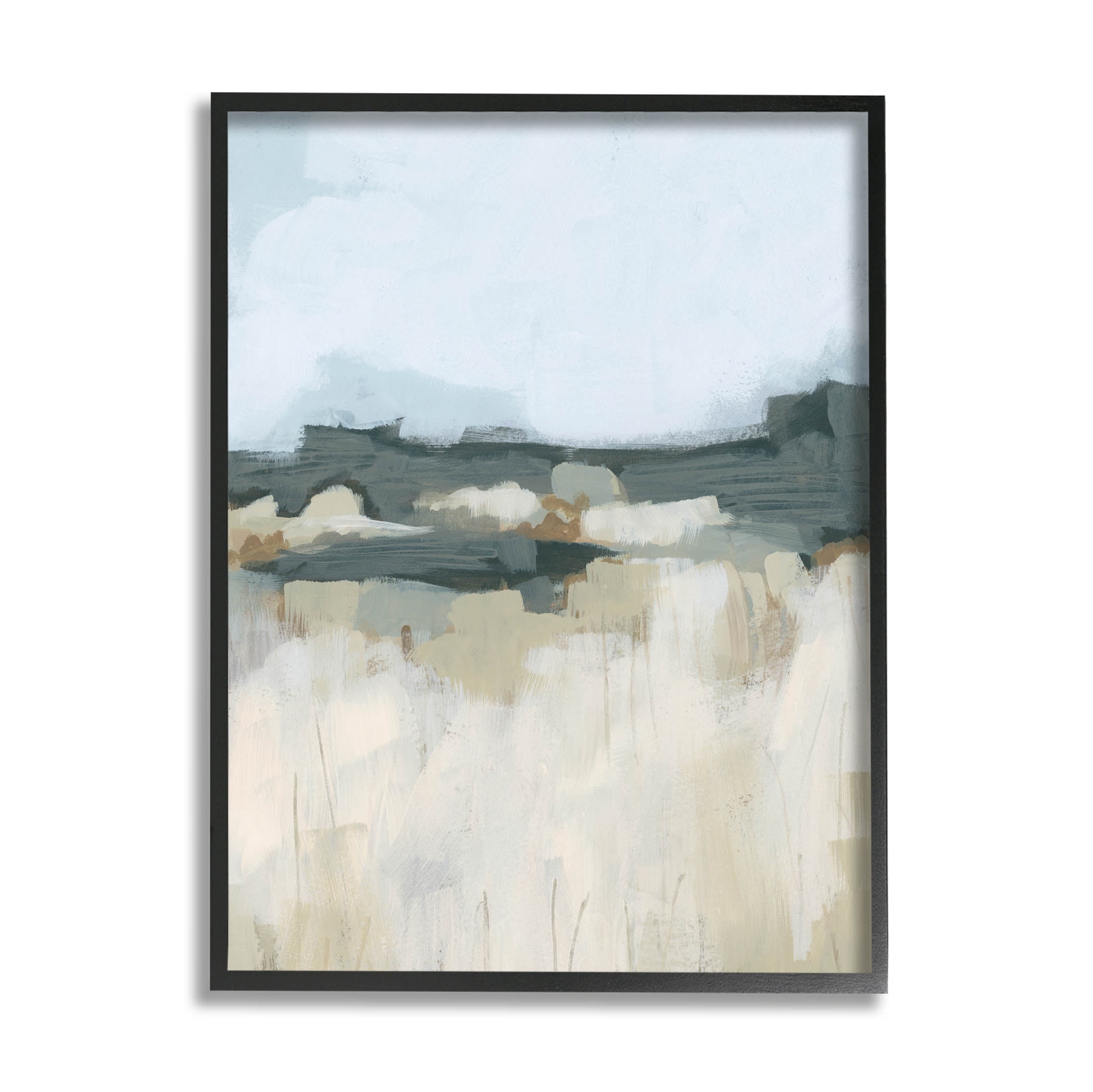 Stupell Industries Abstract Rural Field Landscape Painting Black Framed Art Print Wall Art, Design by June Erica Vess