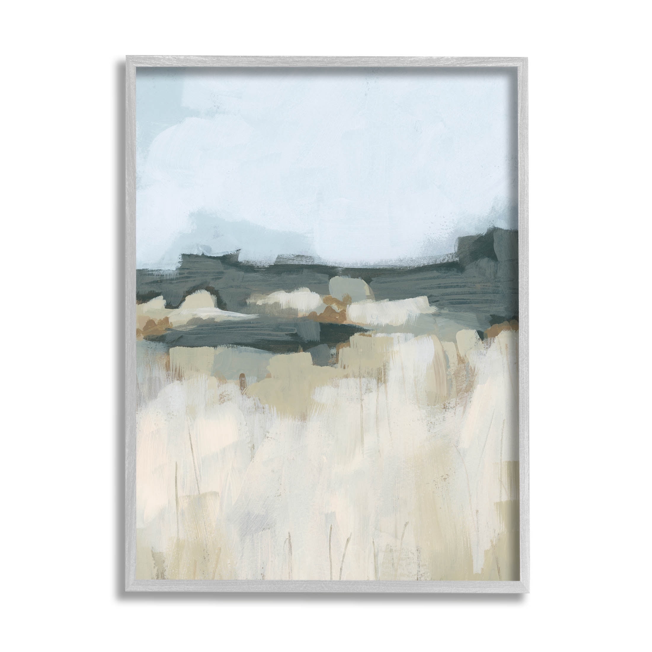 Stupell Industries Abstract Rural Field Landscape Painting Gray Framed Art Print Wall Art, Design by June Erica Vess