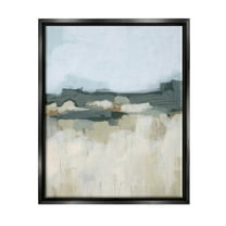 Stupell Industries Abstract Rural Field Landscape Painting Jet Black Floating Framed Canvas Print Wall Art, Design by June Erica Vess