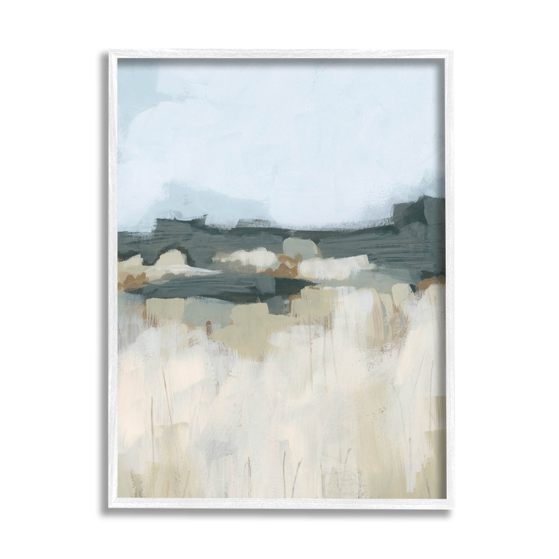 Stupell Industries Abstract Rural Field Landscape Painting White Framed Art Print Wall Art, Design by June Erica Vess