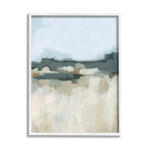 Stupell Industries Abstract Rural Field Landscape Painting White Framed Art Print Wall Art, Design by June Erica Vess