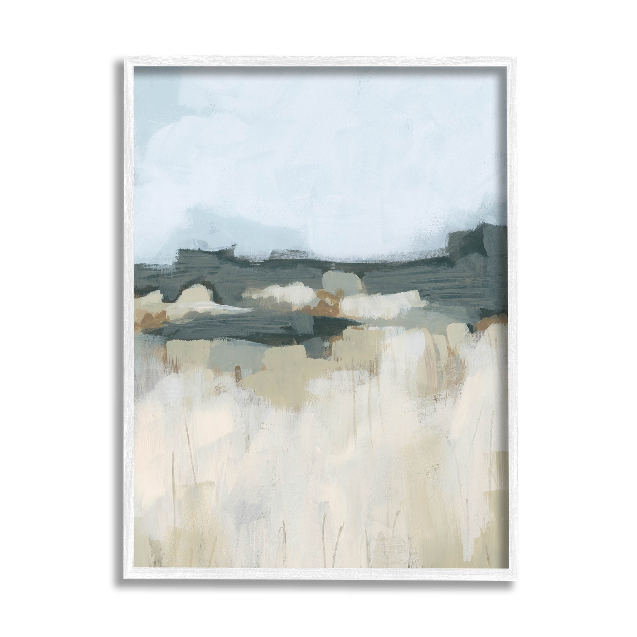 Stupell Industries Abstract Rural Field Landscape Painting White Framed Art Print Wall Art, Design by June Erica Vess