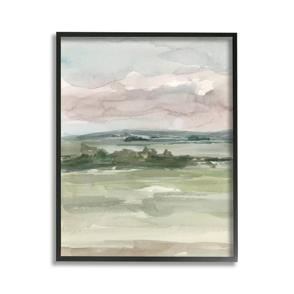 Stupell Industries Abstract Rural Landscape Landscape Painting Black Framed Art Print Wall Art, 11 x 14