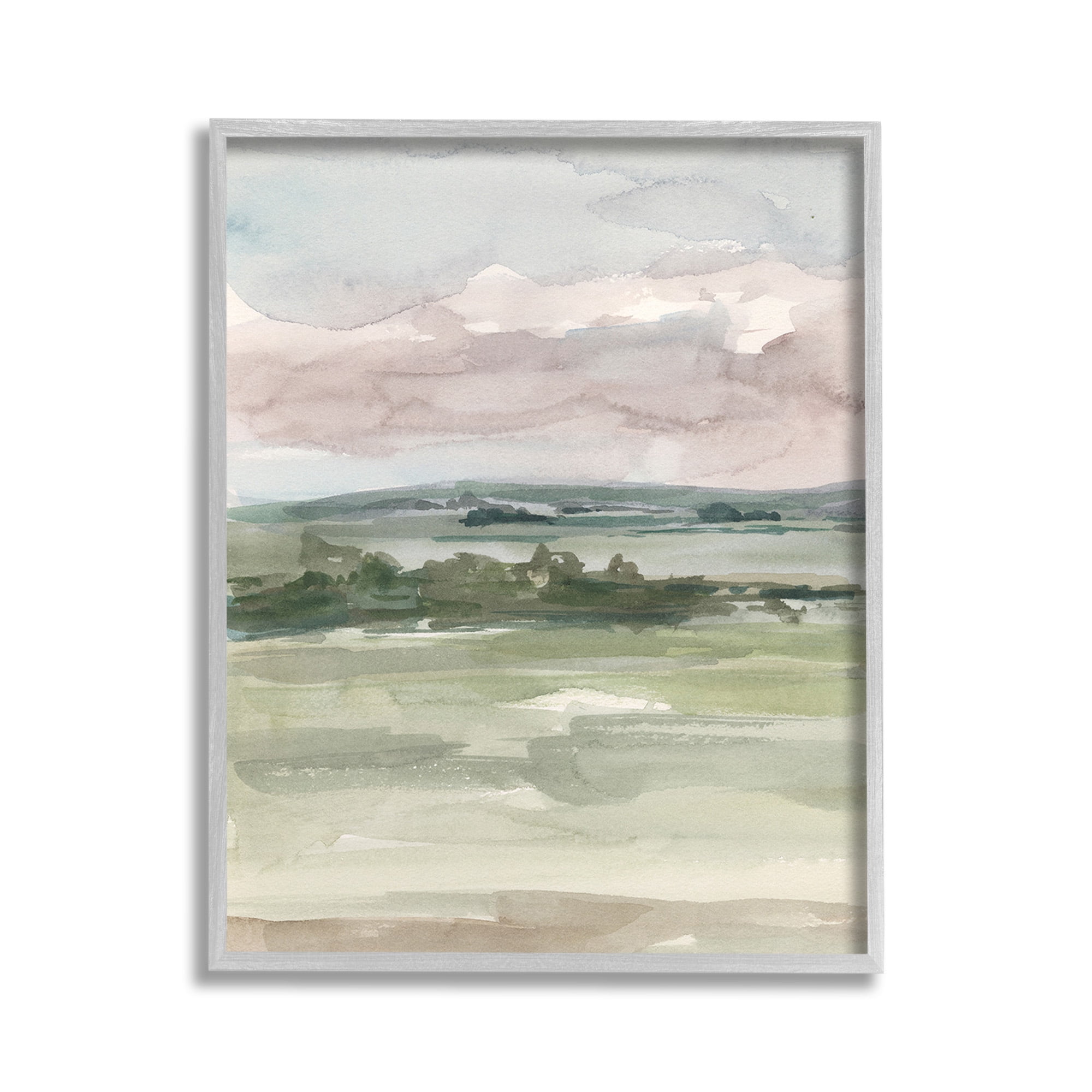 Stupell Industries Abstract Rural Landscape Landscape Painting Gray Framed Art Print Wall Art, 11 x 14