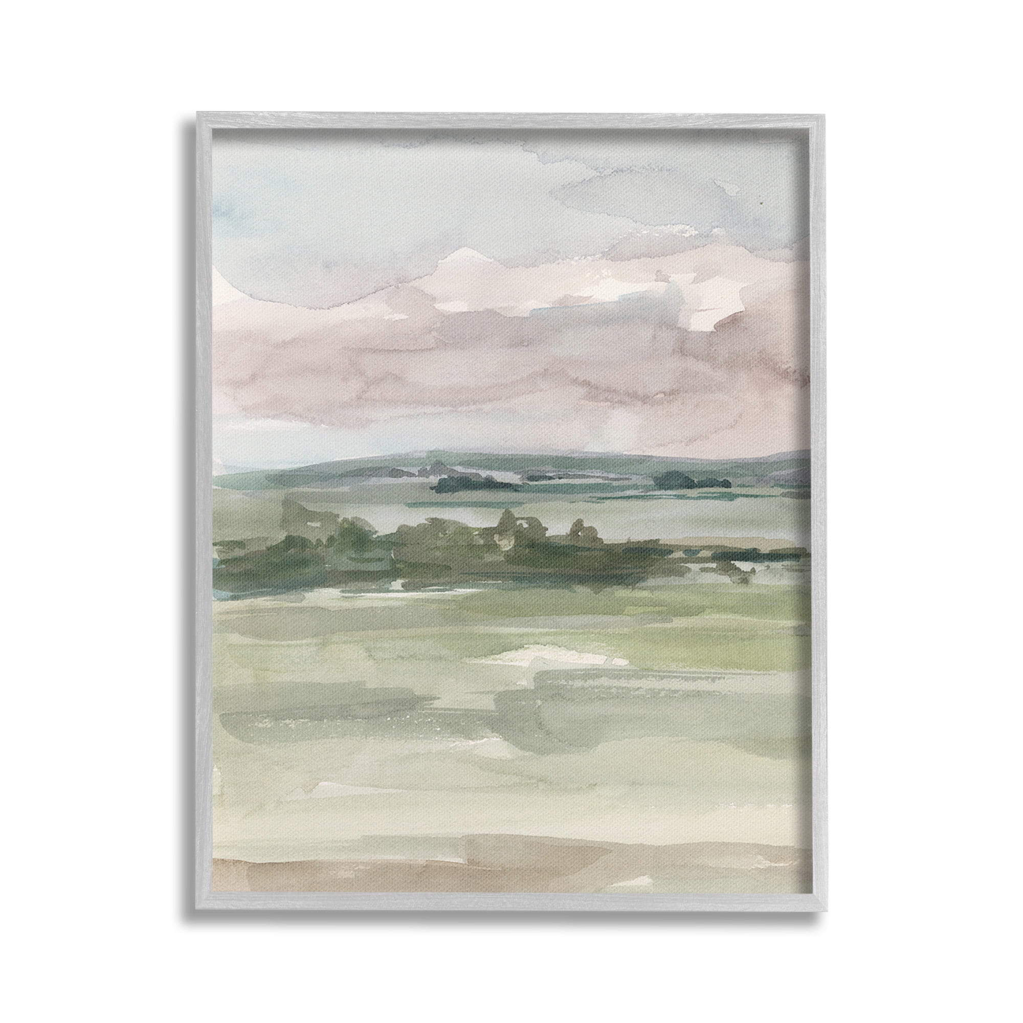 Stupell Industries Abstract Rural Landscape Landscape Painting Gray Framed Art Print Wall Art, 24 x 30