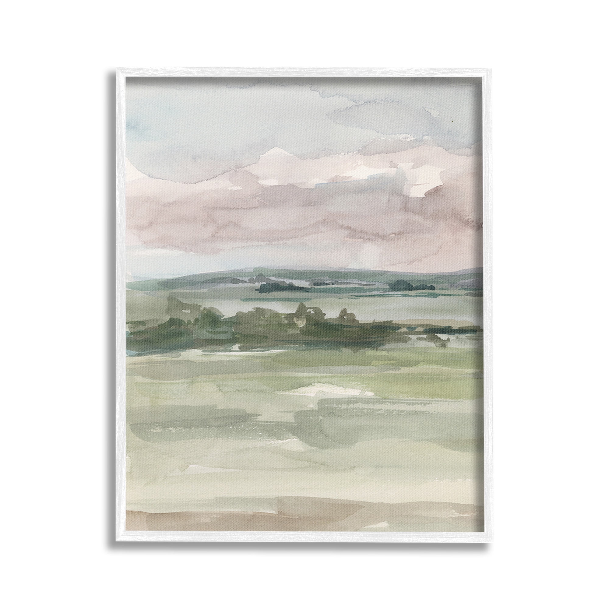 Stupell Industries Abstract Rural Landscape Landscape Painting White Framed Art Print Wall Art, 16 x 20