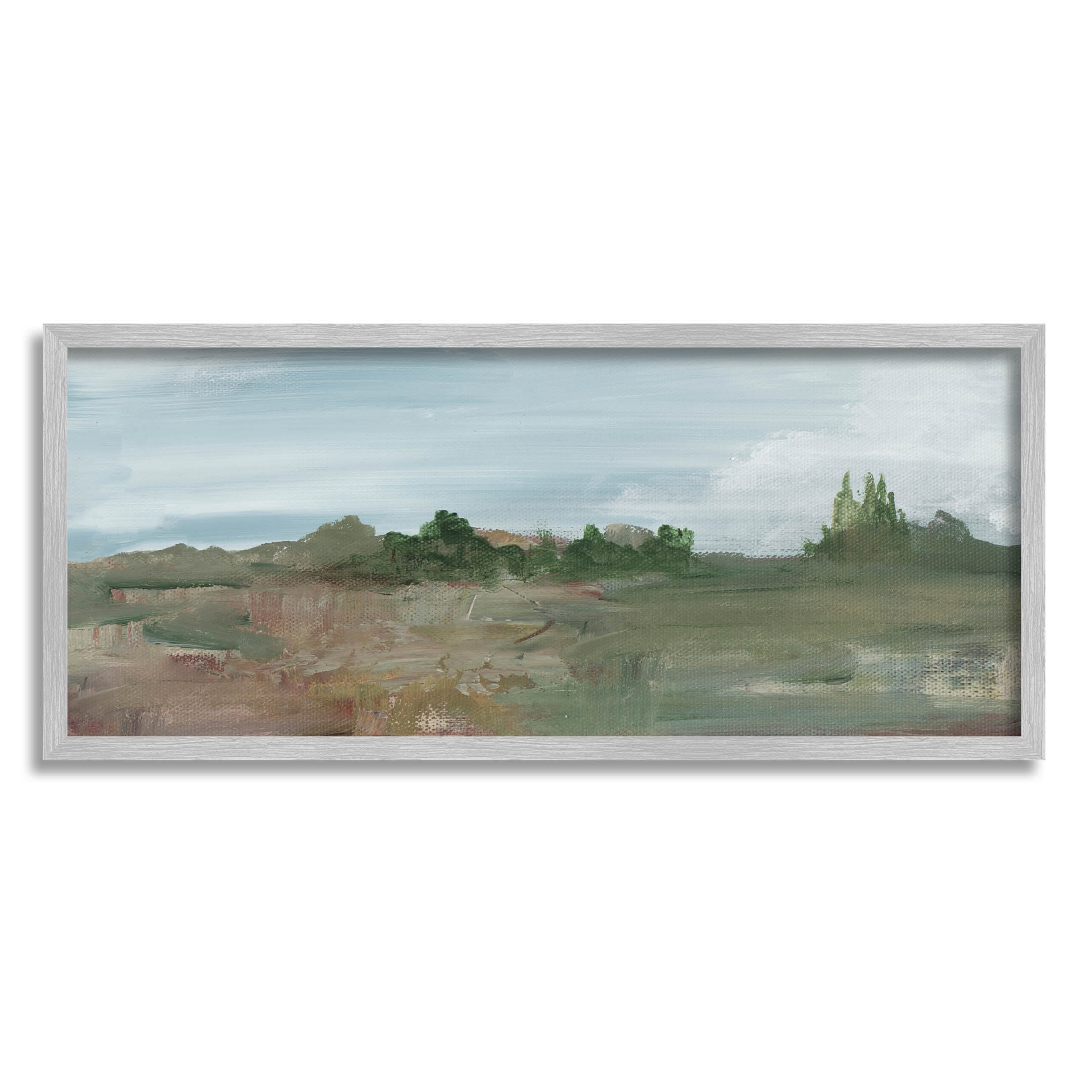 Stupell Industries Abstract Rural Landscape Painting Gray Framed Art Print Wall Art, Design by Robin Maria