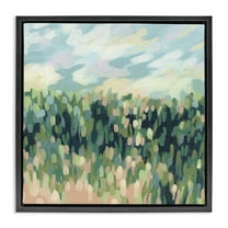 Stupell Industries Abstract Rural Meadow Landscape & Nature Painting Black Floater Framed Canvas Art Print Wall Art, 18 x 18