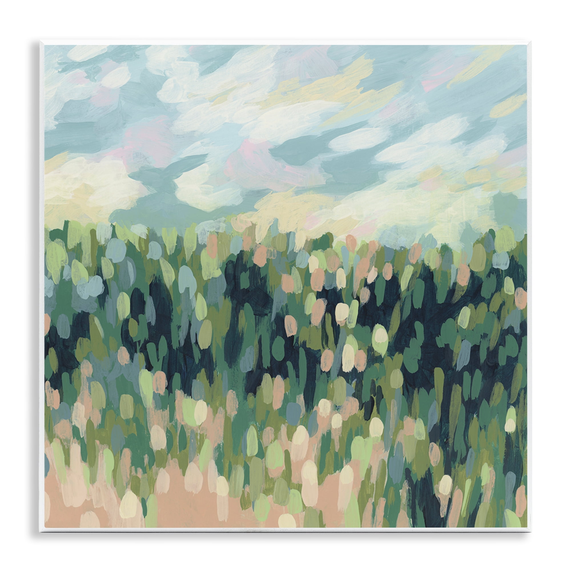 Stupell Industries Abstract Rural Meadow Landscape & Nature Painting Unframed Art Print Wall Art, 12 x 12
