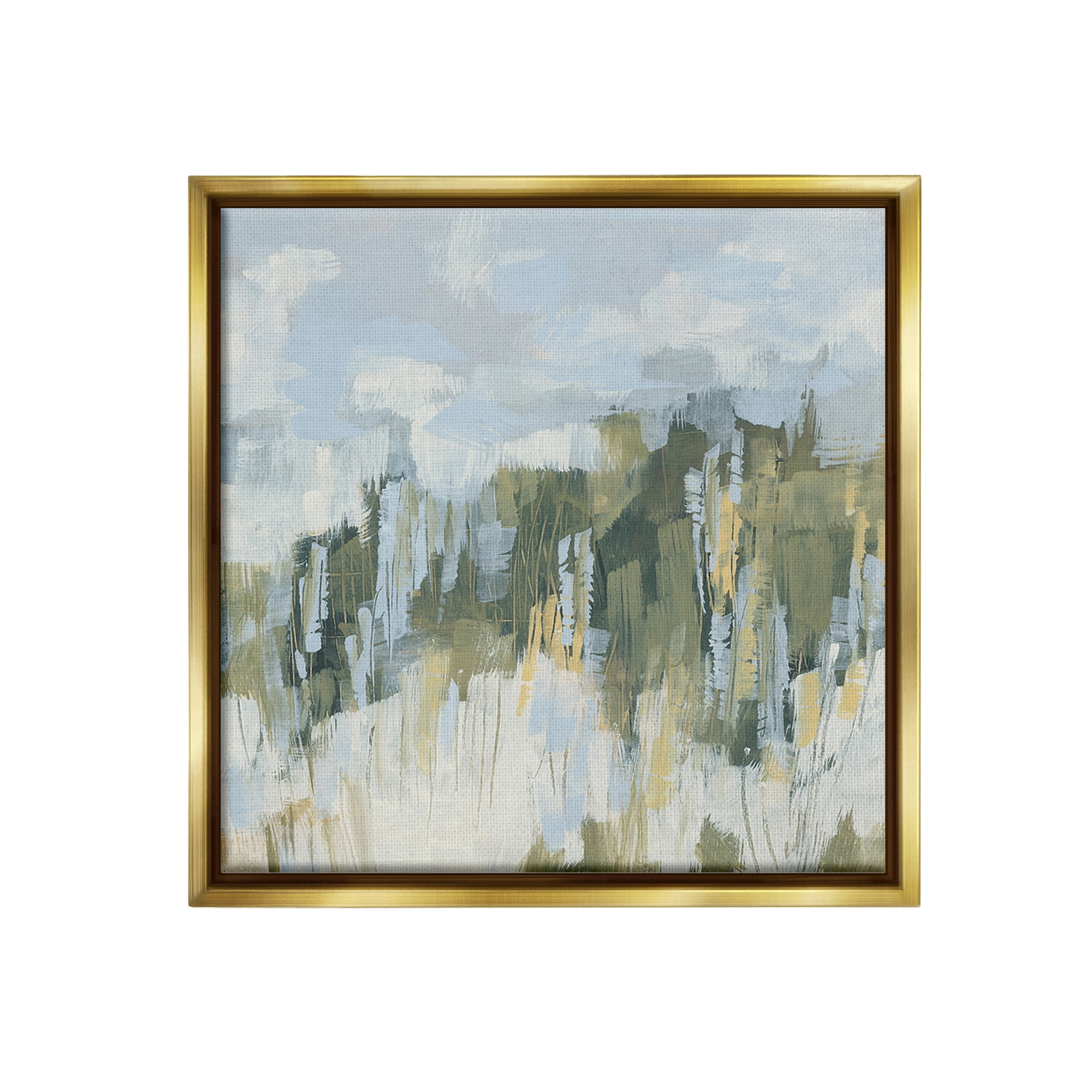 Stupell Industries Abstract Rural Nature Abstract Painting Gold Floater Framed Canvas Art Print Wall Art, 25 x 25