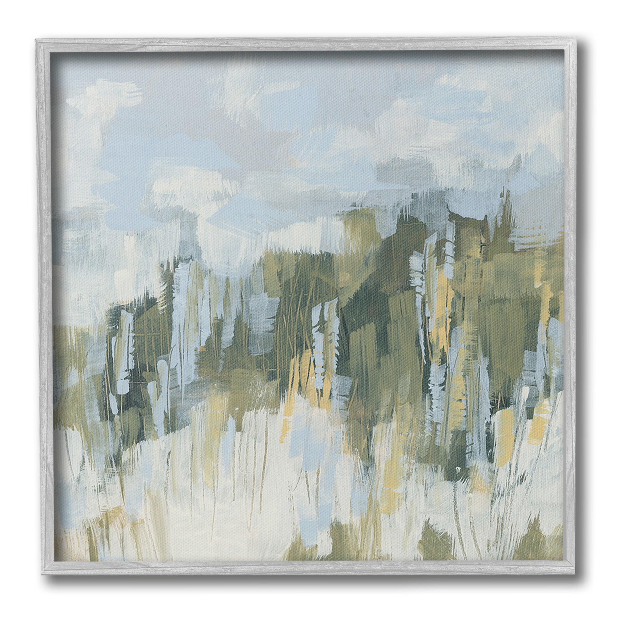 Stupell Industries Abstract Rural Nature Abstract Painting Gray Framed Art Print Wall Art, 17 x 17