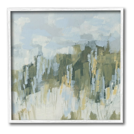 Stupell Industries Abstract Rural Nature Abstract Painting White Framed Art Print Wall Art, 12 x 12