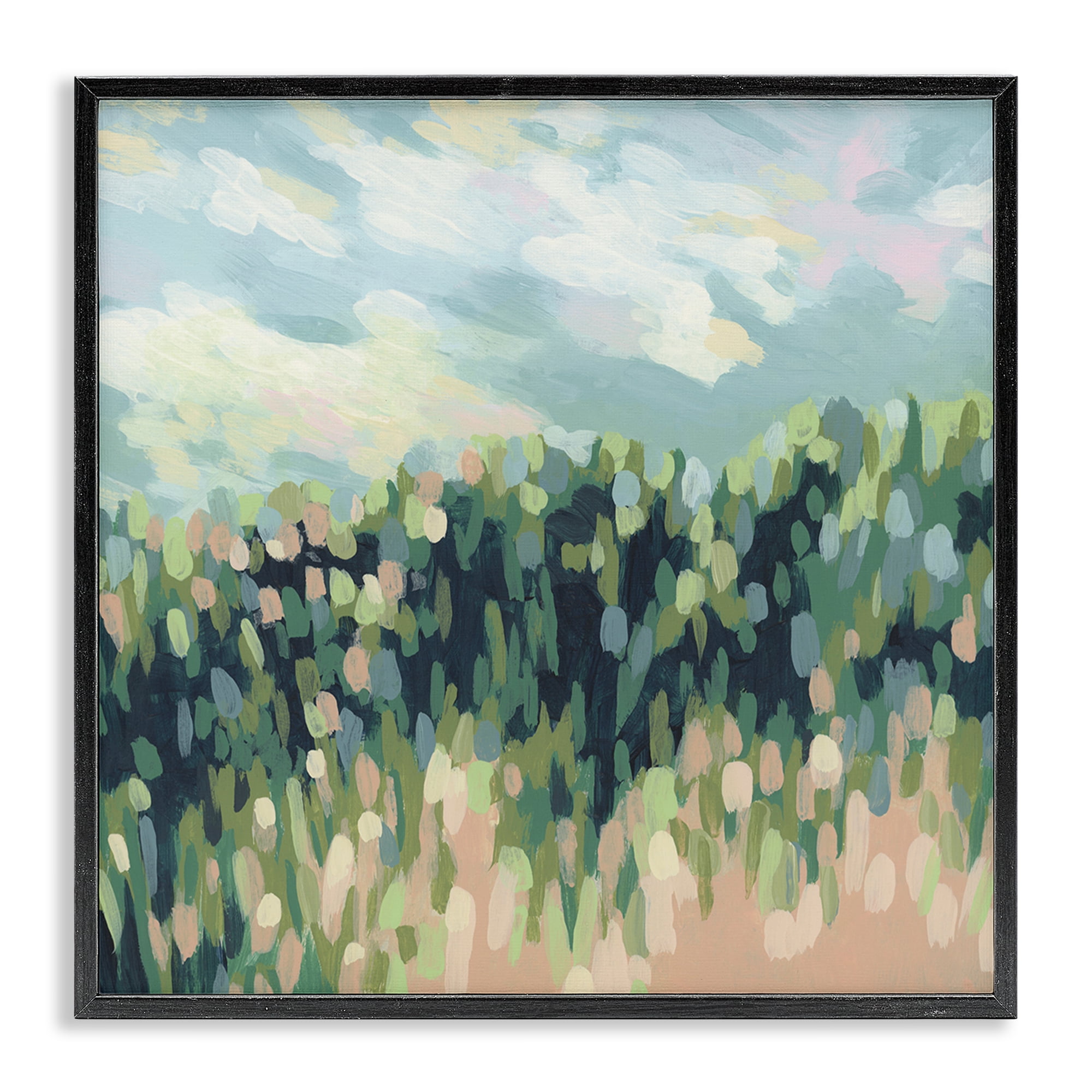 Stupell Industries Abstract Rural Plants Landscape & Nature Painting Black Framed Art Print Wall Art, 24 x 24