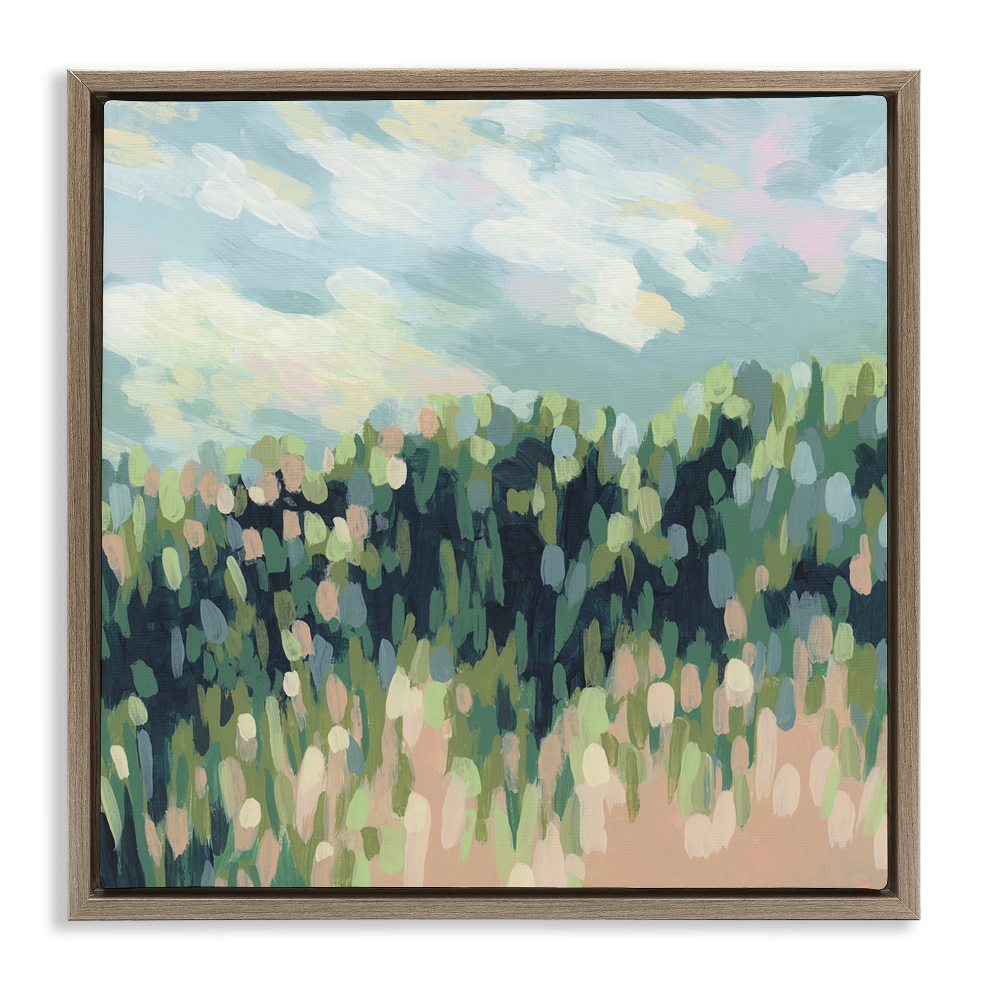 Stupell Industries Abstract Rural Plants Landscape & Nature Painting Brown Floater Framed Canvas Art Print Wall Art, 25 x 25