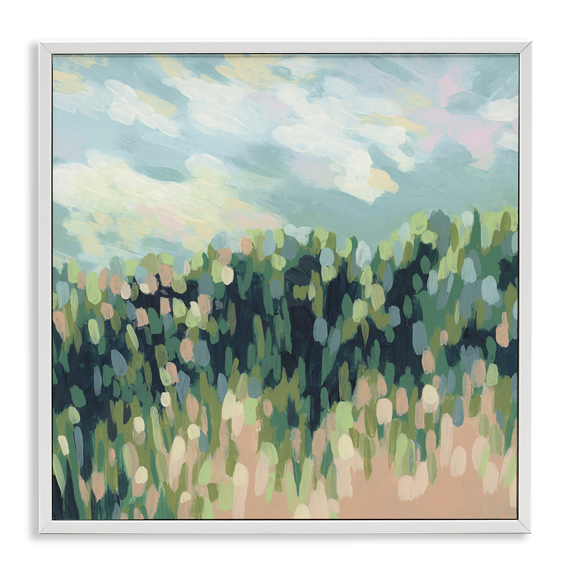 Stupell Industries Abstract Rural Plants Landscape & Nature Painting White Framed Art Print Wall Art, 12 x 12