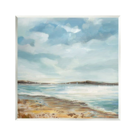 Stupell Industries Abstract Rustic Beach Shore Nature Painting Unframed Art Print Wall Art, 12 x 12