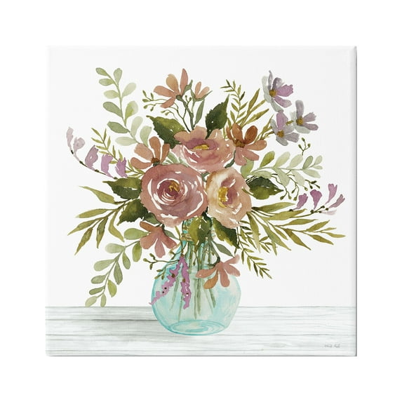 Stupell Industries Abstract Rustic Bouquet Botanical & Floral Painting Gallery Wrapped Canvas Art Print Wall Art, 17 x 17