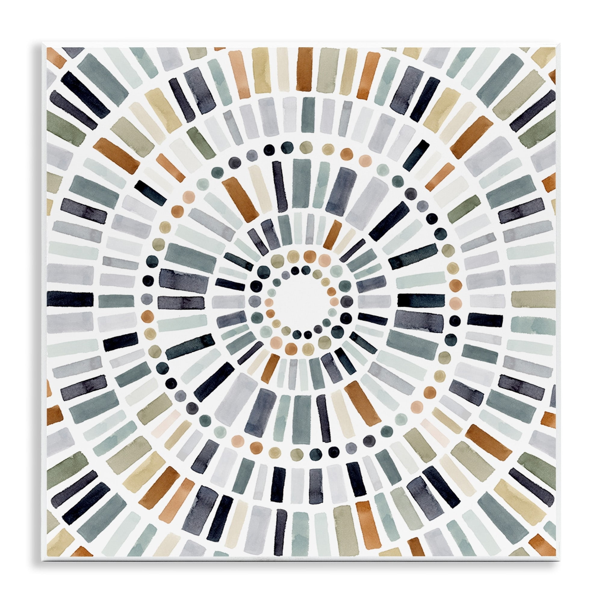 Stupell Industries Abstract Rustic Mosaic Circle Pattern Illustration Modern Painting Unframed Art Print Wall Art, 12 x 12, Design by Victoria Barnes
