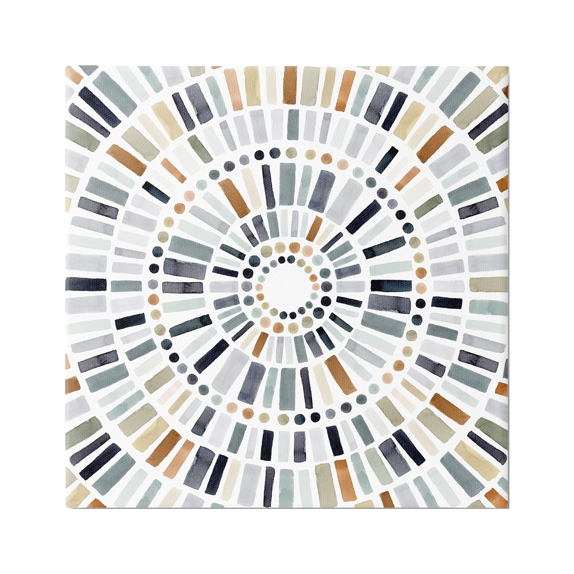 Stupell Industries Abstract Rustic Mosaic Circle Pattern Illustration Paintings Gallery-Wrapped Canvas Print Wall Art, 36x36, by Victoria Barnes