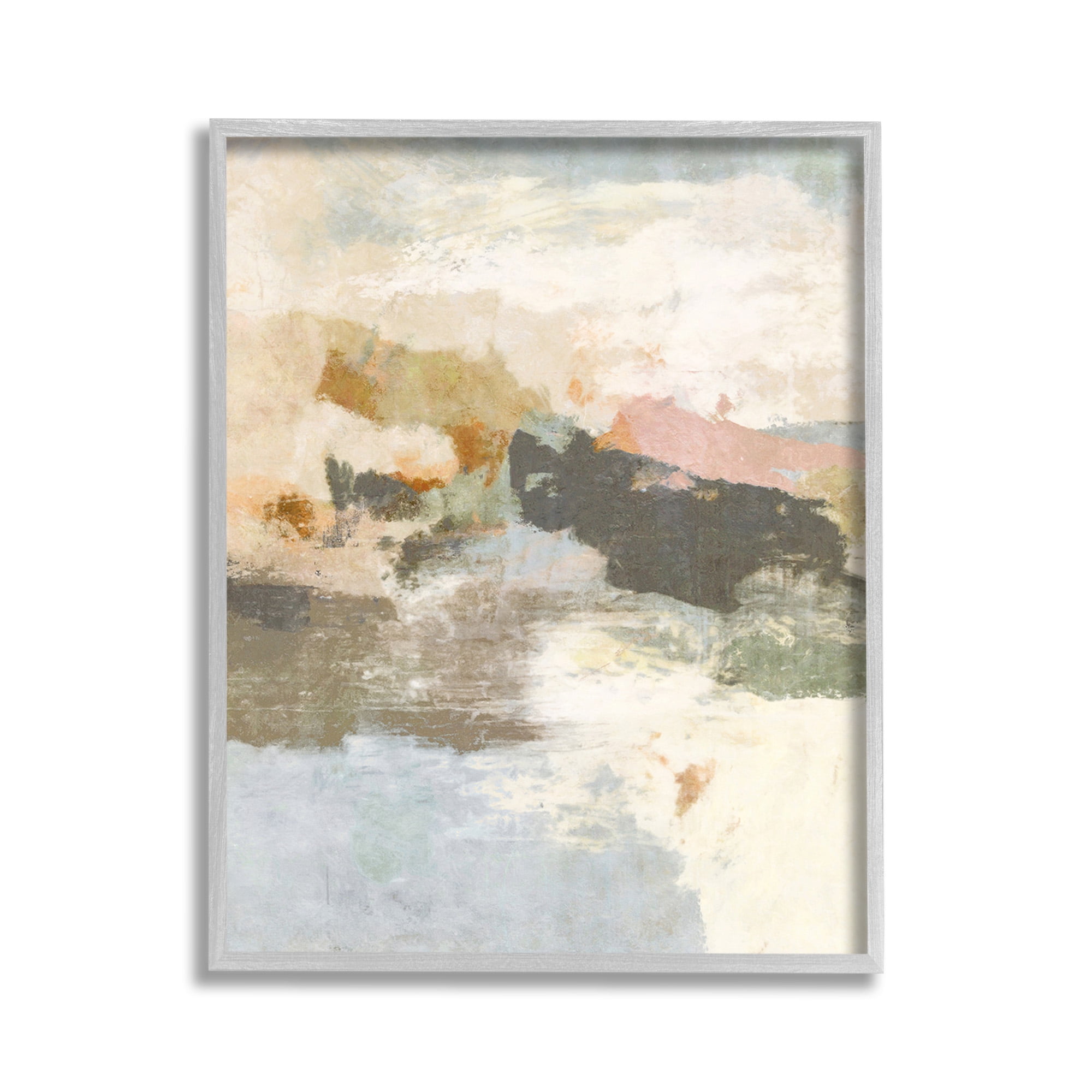 Stupell Industries Abstract Rustic Painting Abstract Painting Gray Framed Art Print Wall Art, 11 x 14